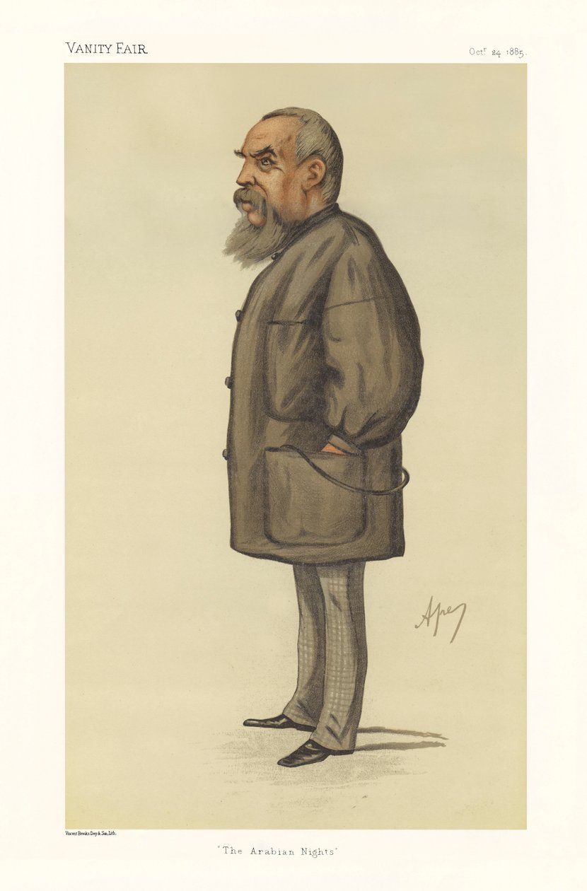 Capitão Richard Francis Burton - retrato de pé de Carlo (1839 89) Pellegrini