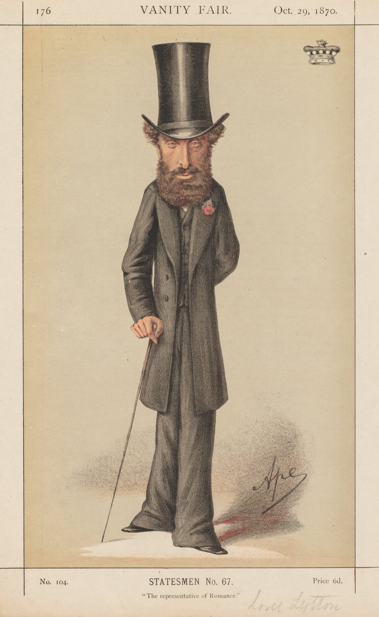 Vanity Fair: Statesmen No. 67 "O representante do Romance" de Carlo (Ape) Pellegrini
