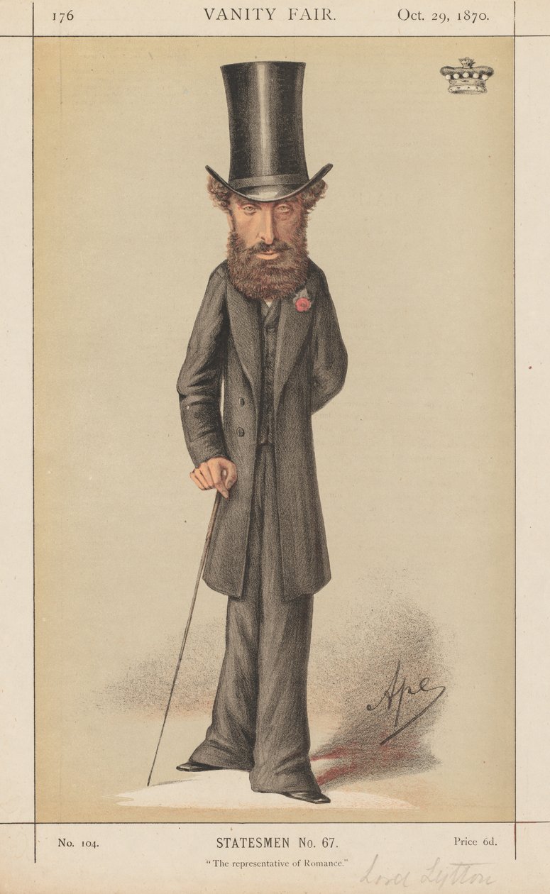 Vanity Fair: Estadistas No. 67 O representante do Romance, 1870. de Carlo