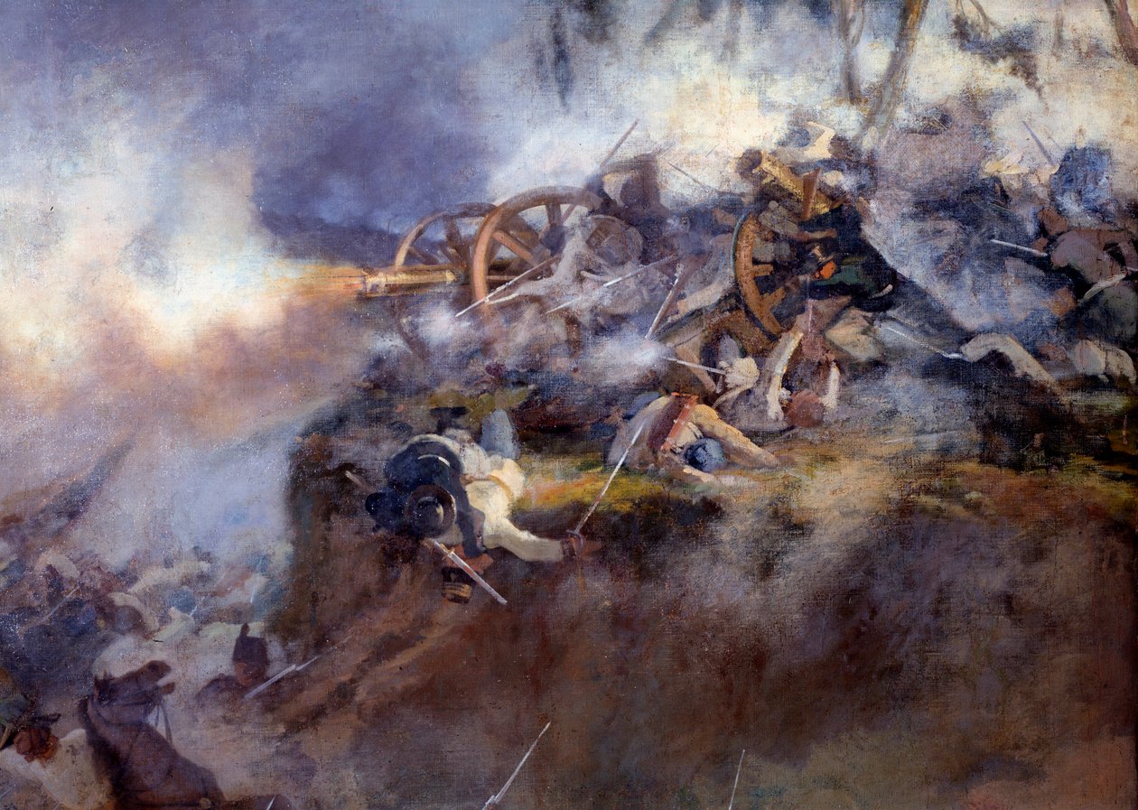 A batalha de San Martino em 24 de junho de 1859 (Pintura de Detalhe de Carlo Ademollo