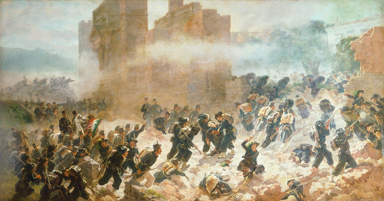 A violação da Porta Pia em Roma, 20 de setembro de Carlo Ademollo