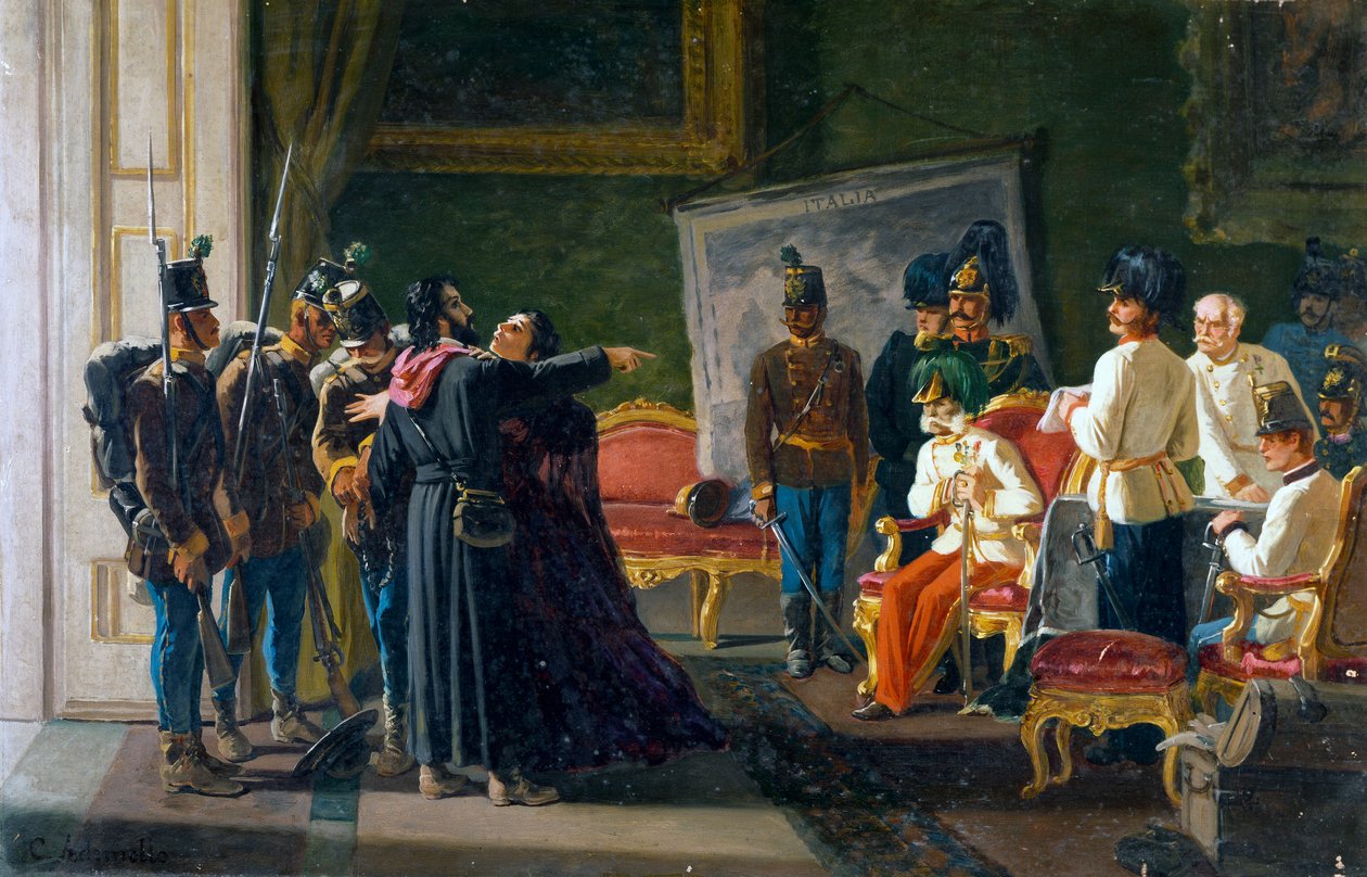 Ugo Bassi e sua irmã Carlotta em Villa Spada, ca. 1866, óleo sobre tela, por Carlo Ademollo (1825-1911) de Carlo Ademollo