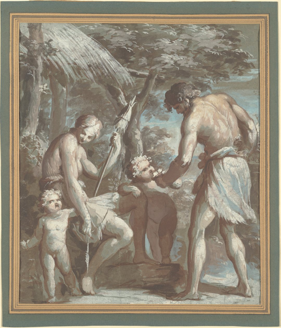 Adão e Eva com Caim e Abel de Carlo Alberto Baratta