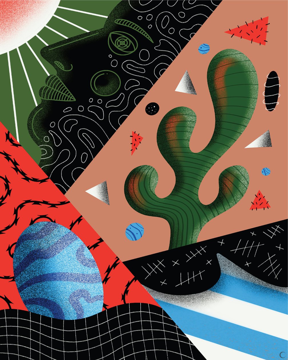 Quem é o vírus, 2019 (ilustração digital) de Carlo Alberto Giardina