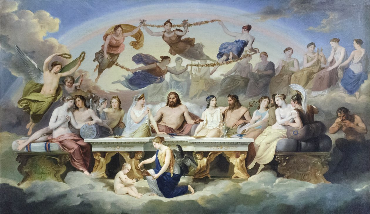 Banquete dos Deuses (óleo sobre tela) de Carlo Bellosio