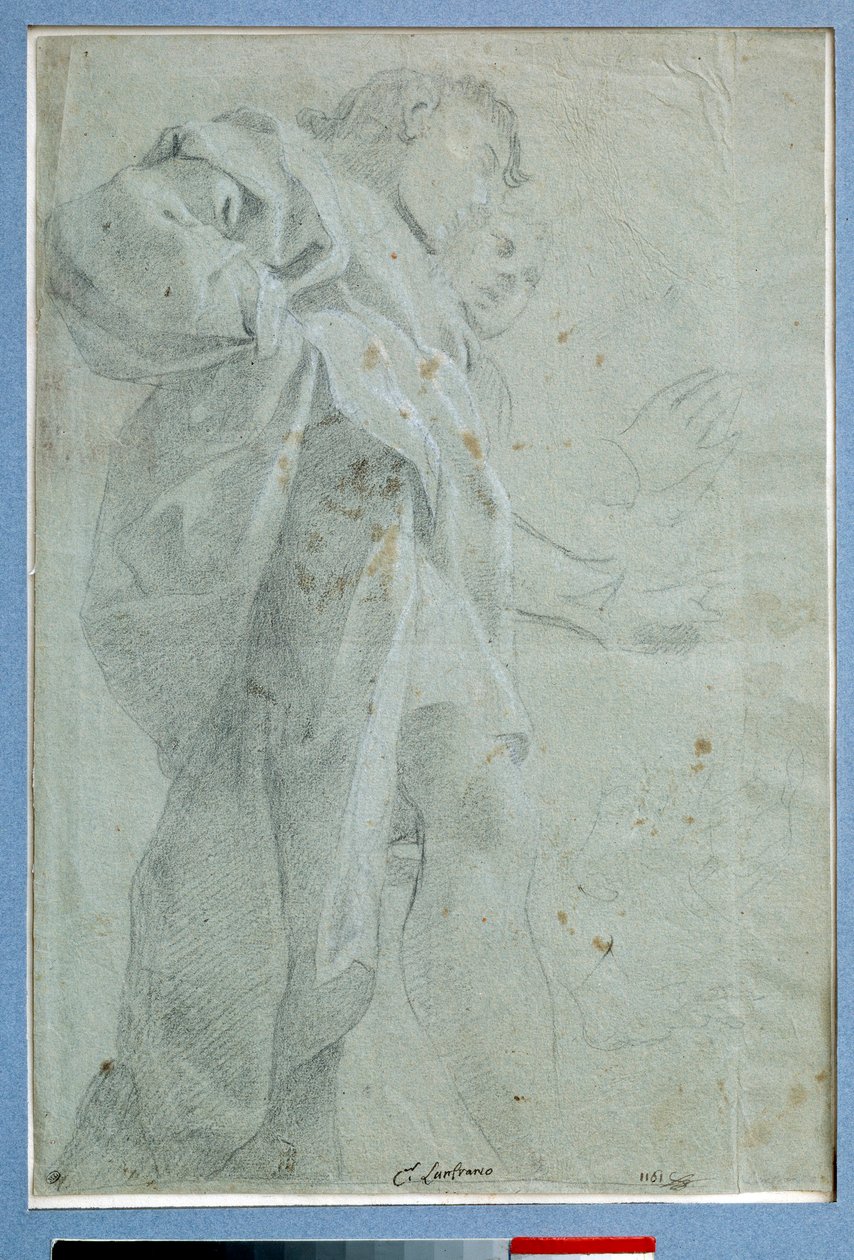Dois homens de pé Cortinas desenhadas a tinta e lavadas por Carlo Bononi (1569-1632) Dim. 0,27 x 0,39 m Paris. Museu do Louvre de Carlo Bononi