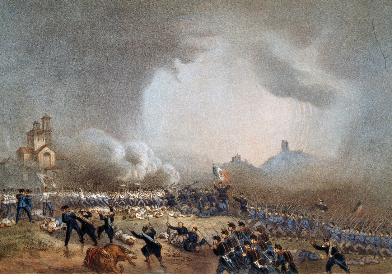 Ataque de piemontês em Madonna della Scoperta, Batalha de Solferino, 24 de junho de Carlo Bossoli