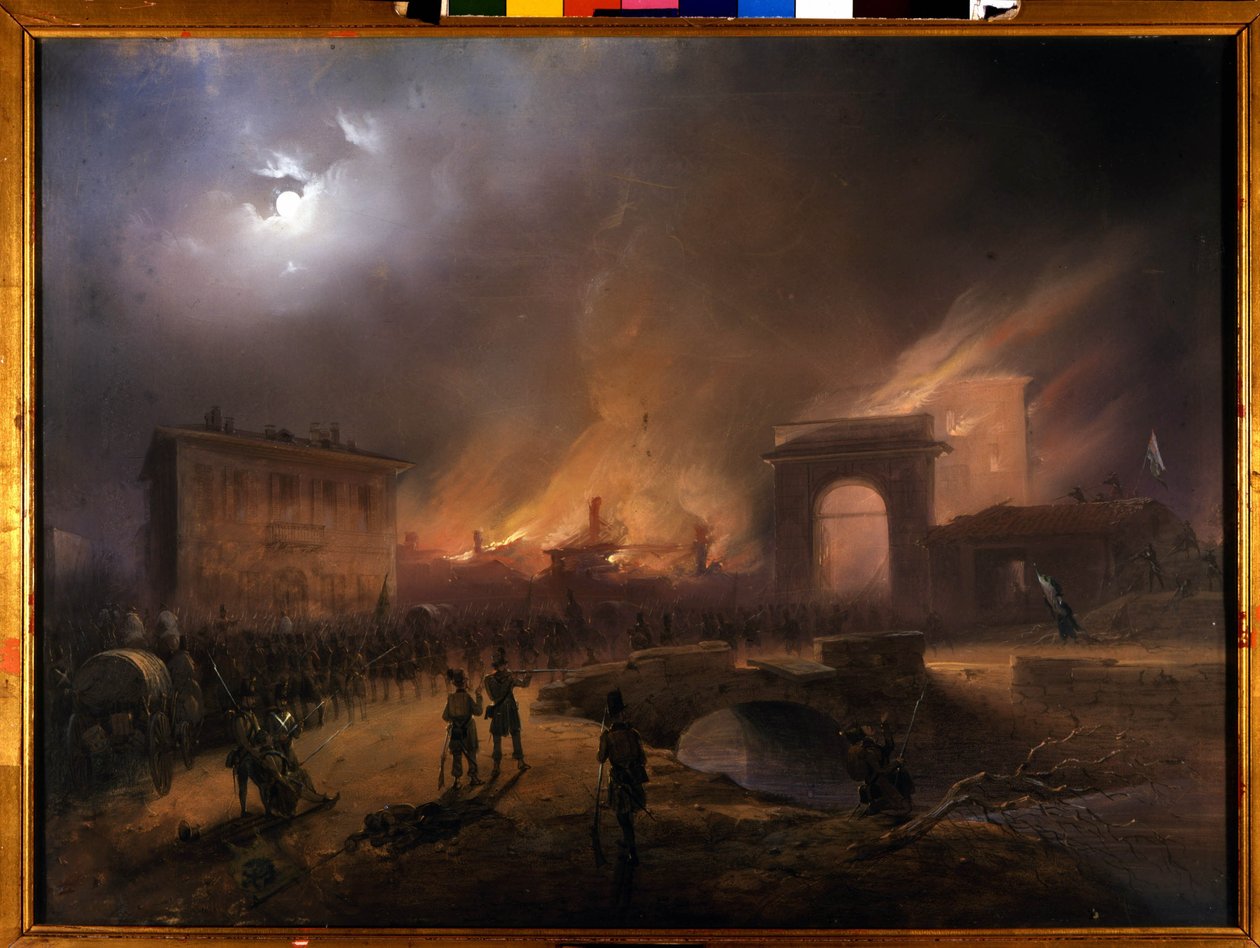 Risorgimento: Os Cinco Dias de Milão (Cinque giornate di Milano) (18-22 de março de 1848): este é um dos primeiros episódios das Revoluções de 1848 (parte da Primeira Guerra da Independência Italiana) que viu o aumento da população milanesa insurgida contr de Carlo Bossoli