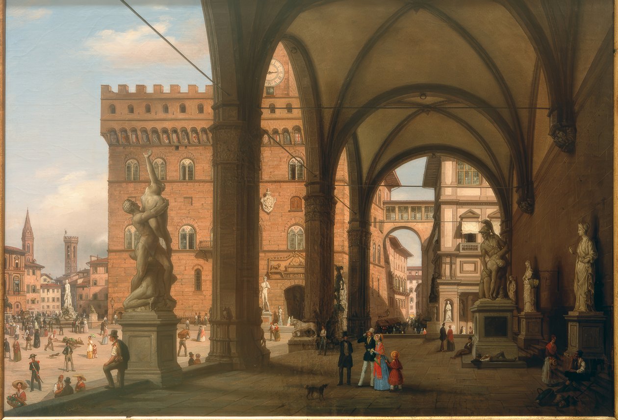 Ansicht der Piazza del Granduca von der Loggia dei Lanzi aus gesehen de Carlo Canella
