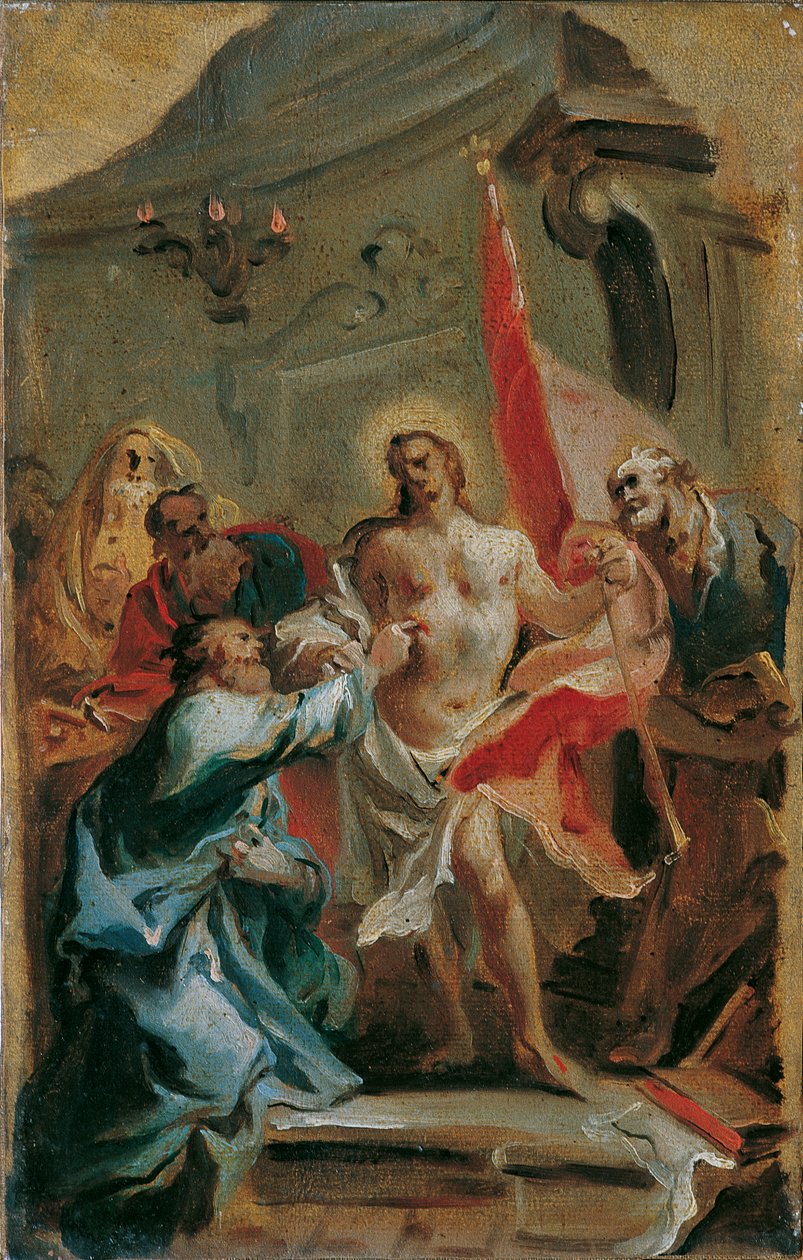 Cristo e Tomé duvidoso de Carlo Carlone