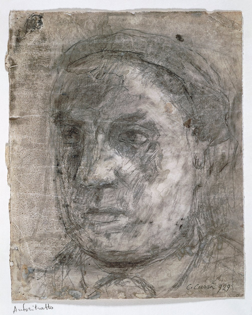 Itália, autorretrato de Carlo Carra (desenho) de Carlo Carra