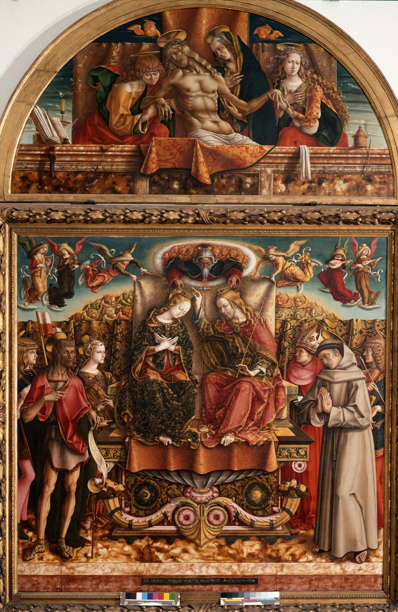 Coroação da Virgem com a Santíssima Trindade e os Santos de Carlo Crivelli