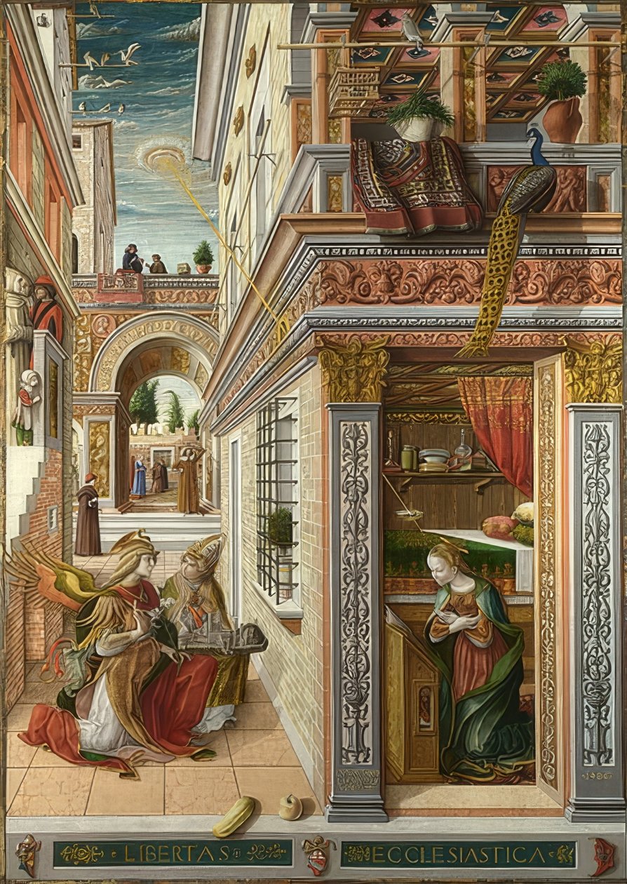 A Anunciação com São Emídio. 1486 de Carlo Crivelli