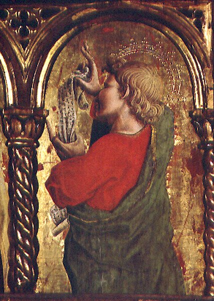 São João Evangelista, detalhe do políptico Sant