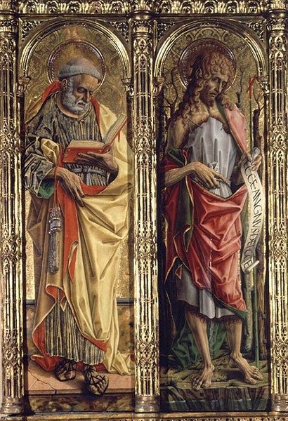 São Pedro e São João Baptista, detalhe do políptico Sant