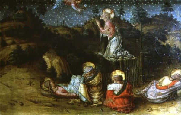 A Agonia no Jardim, painel de predella da mão esquerda do políptico de San Silvestro de Carlo Crivelli