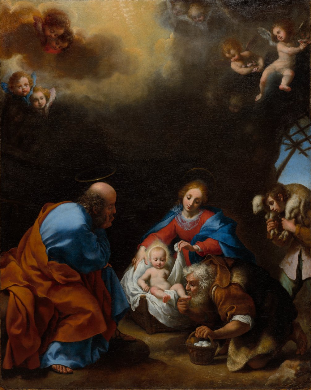Adoração dos Pastores, c. 1670 (óleo sobre tela) de Carlo Dolci