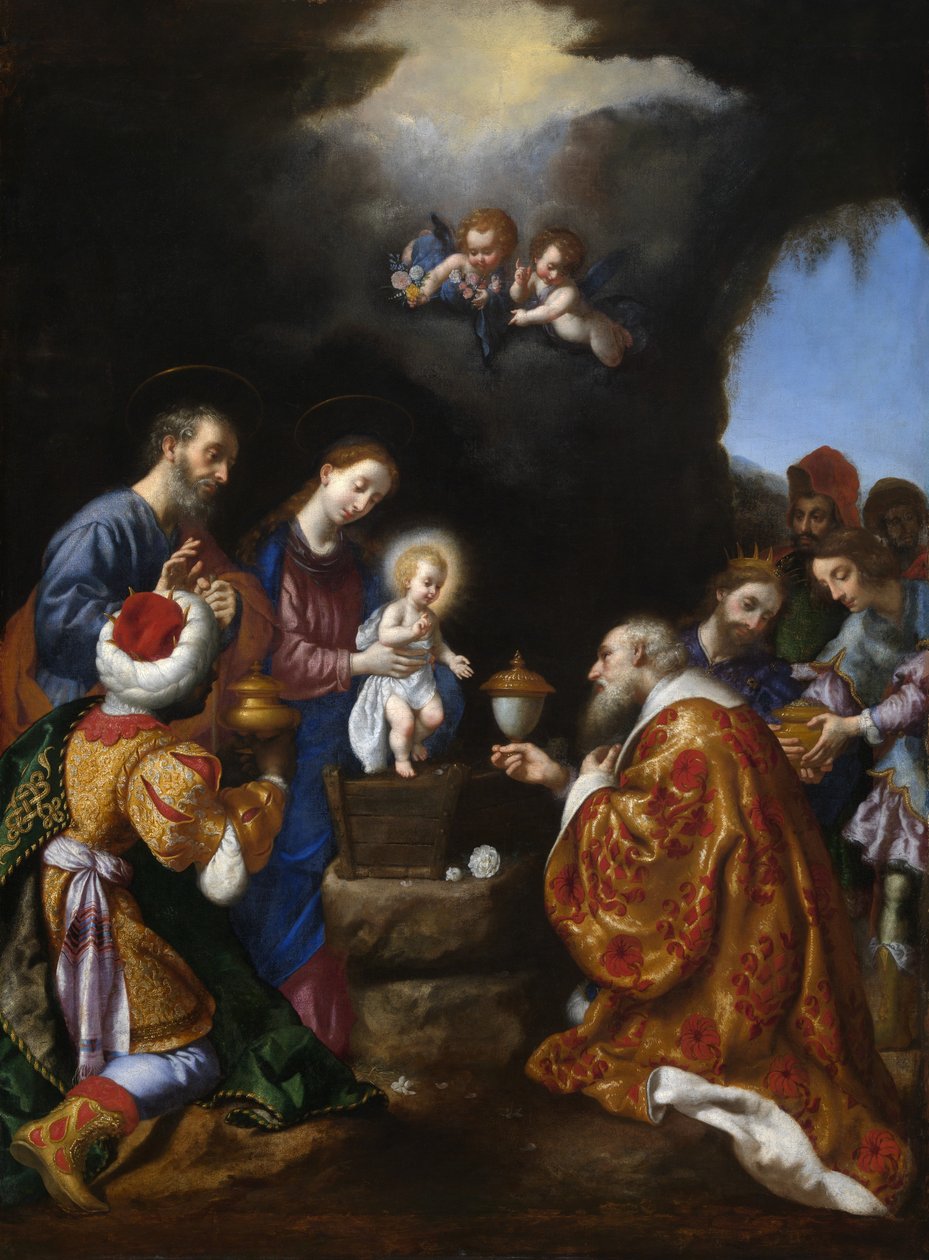 A Adoração dos Magos (óleo sobre tela) de Carlo Dolci