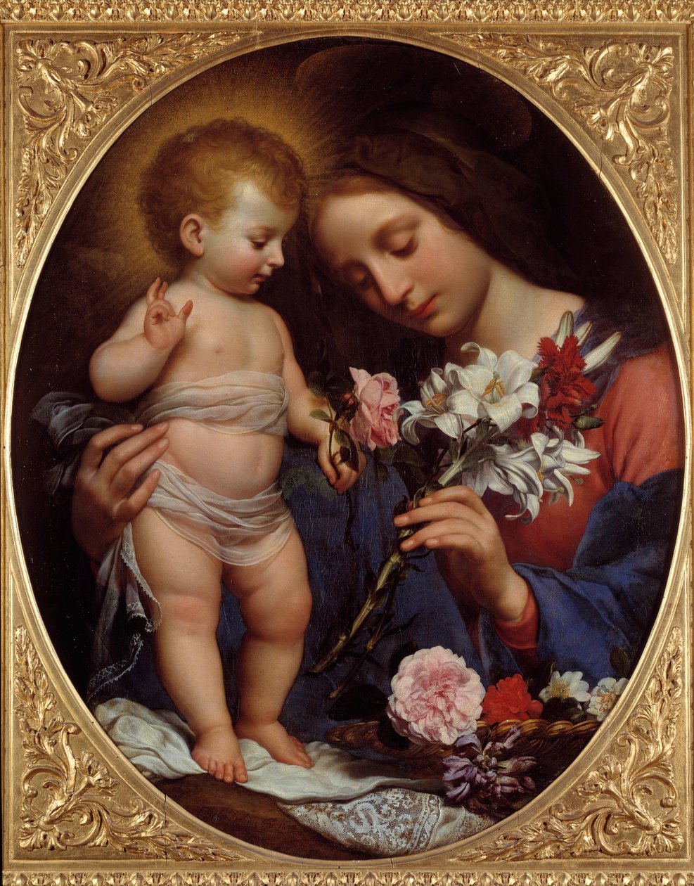 The Virgin with the Lily Painting by Carlo Dolci (1616-1686) 1642 Sun. 0,79x0,65 m Montpellier, Musee Fabre de Carlo Dolci