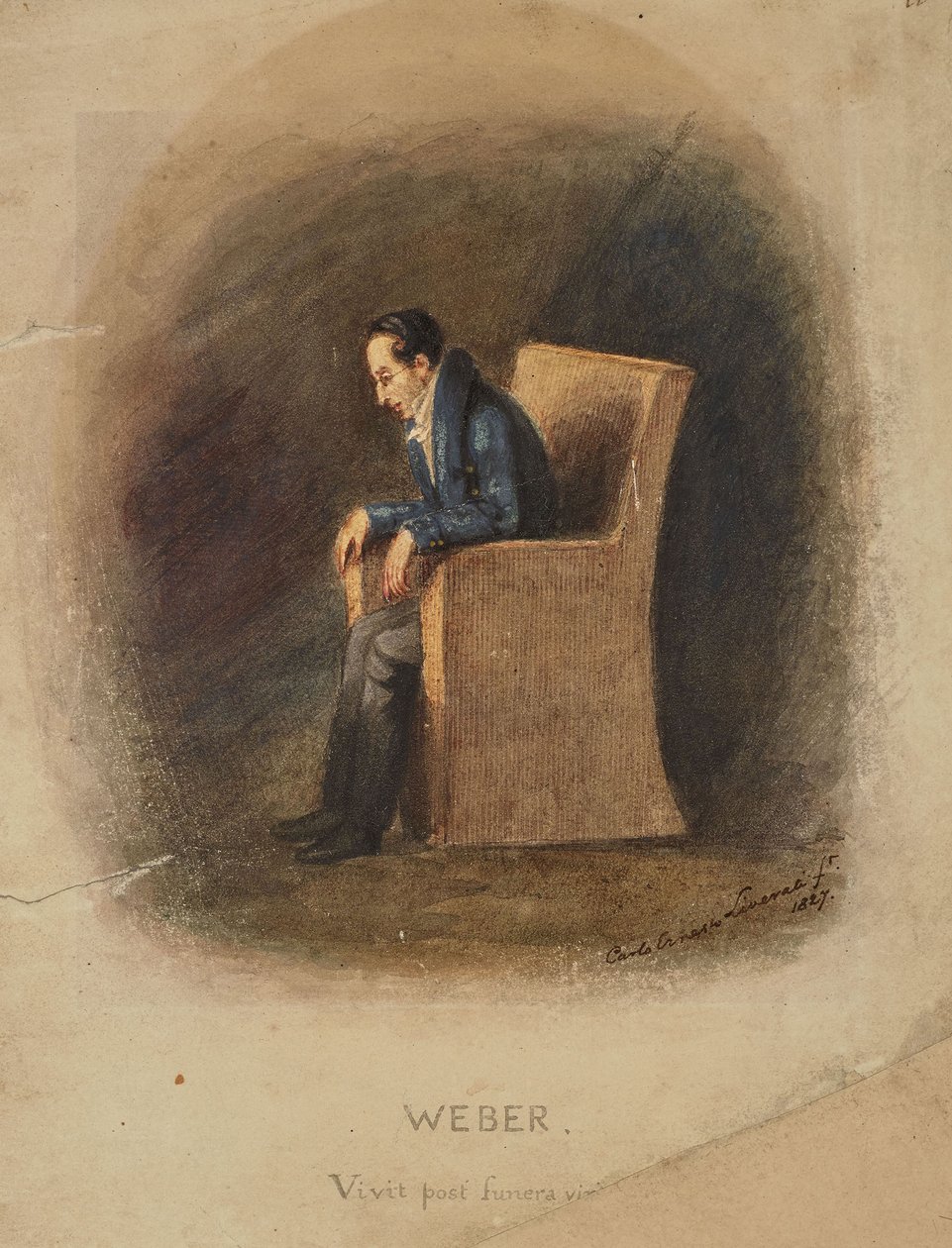 Retrato de Carl Maria von Weber 1786-1826, 1826. de Carlo Ernesto Liverati