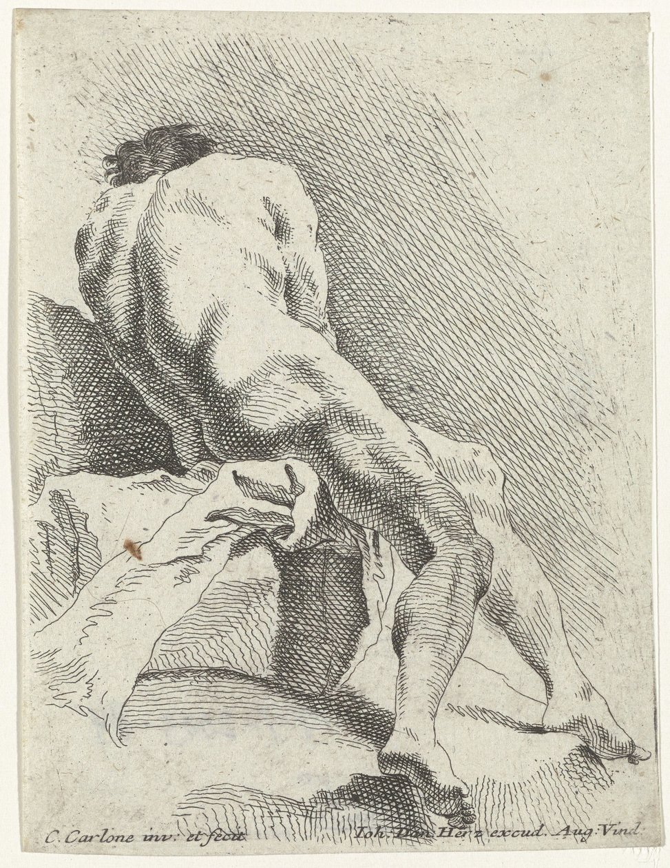 Nu masculino sentado, visto de trás de Carlo Innocenzo Carlone