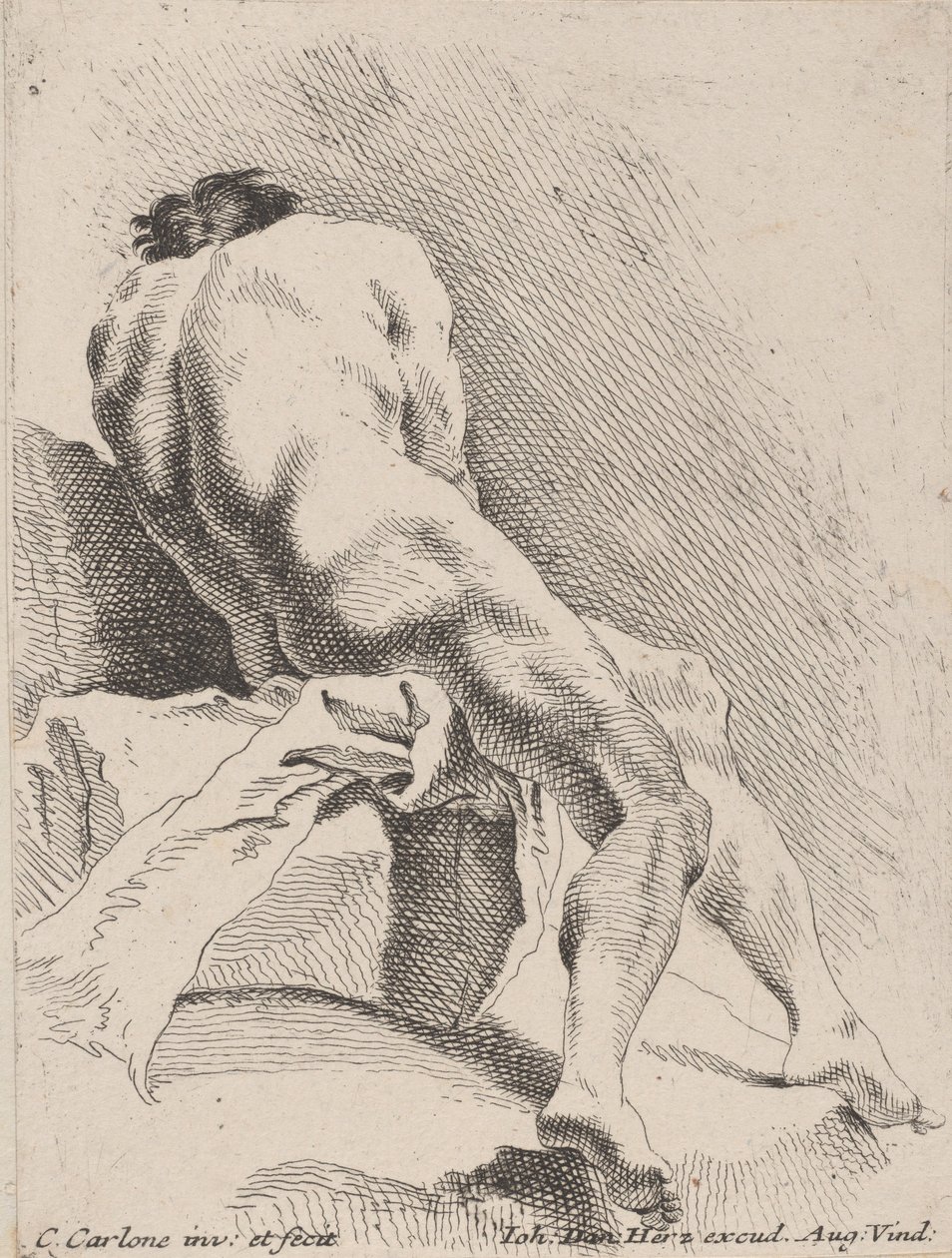 Estudo Acadêmico, visto de costas, 1725-75. de Carlo Innocenzo Carloni