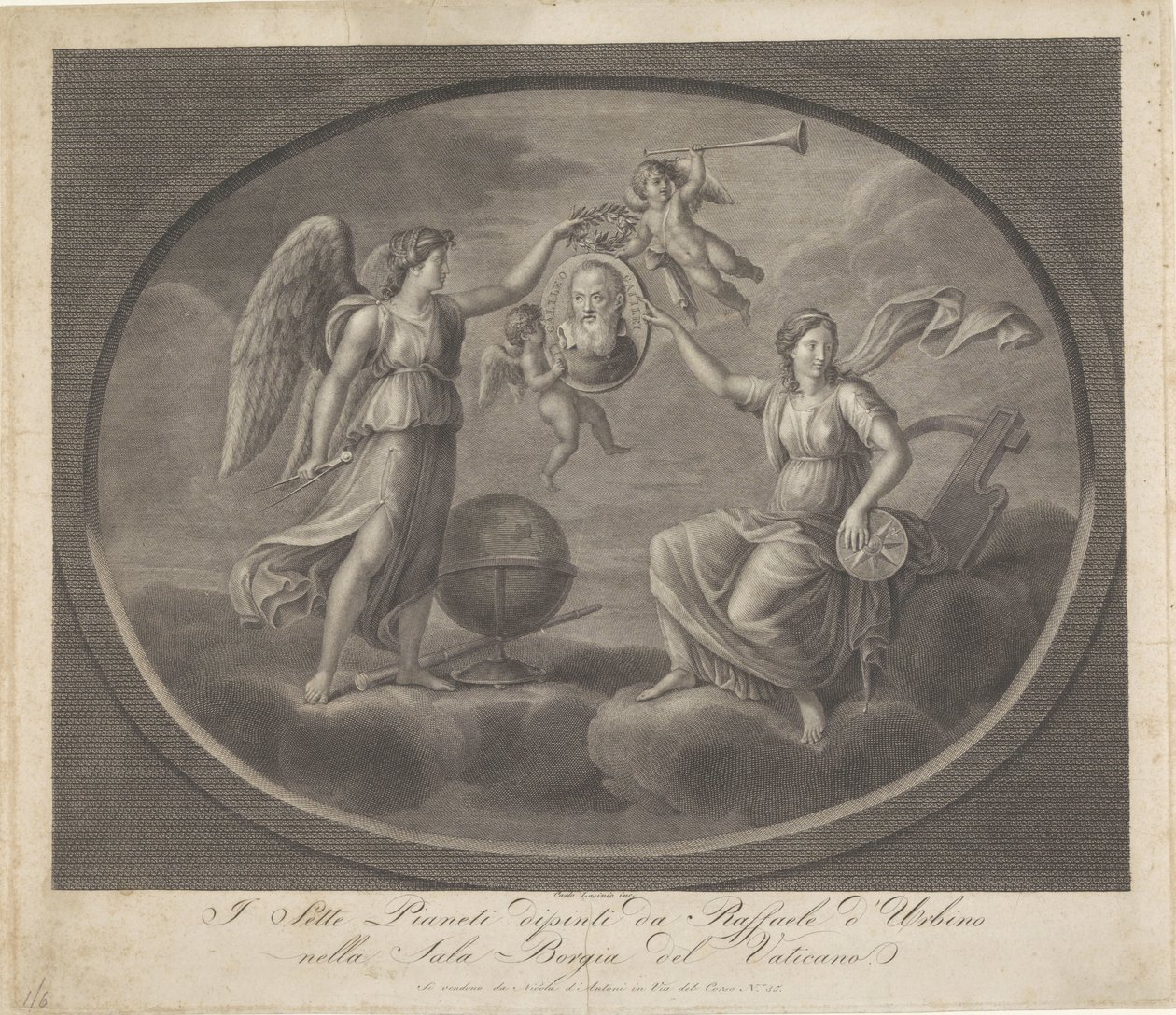 Alegorias de Galileu Galilei Sete Planetas pintados por Raffaele d