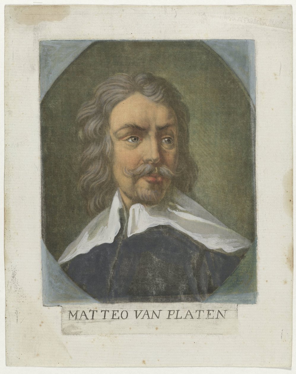 Portret de Kunstenaar Matthew von Platen Kunstenaars Zelfportret En in de Galleria degli Uffizi te Florence (título da série) Os autorretratos da Real Galleria di Firenze (título da série) de Carlo Lasinio