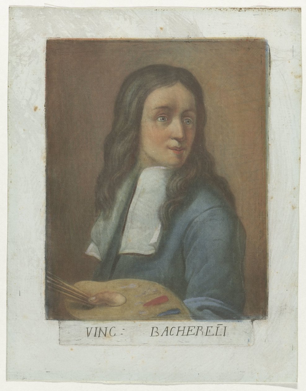 Portret van schilder Vincenzo Bachereli
Kunstenaarszelfportretten in de Galleria degli Uffizi te Florence (título da série)
Auto-retratos na Galeria Real de Florença (título da série) de Carlo Lasinio