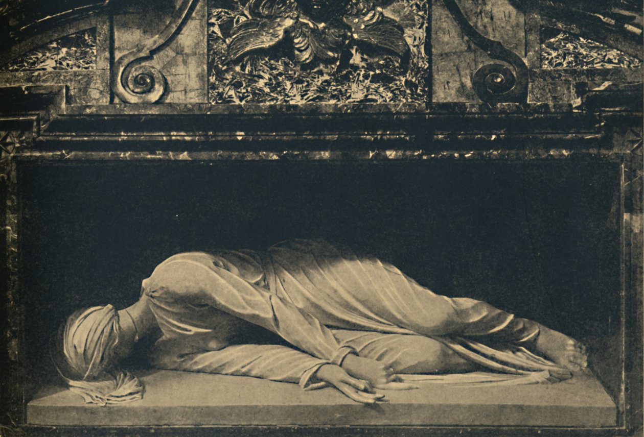 Roma - Basílica de Santa Cecília. - Estátua do Santo por Maderno, 1910 de Carlo Maderno