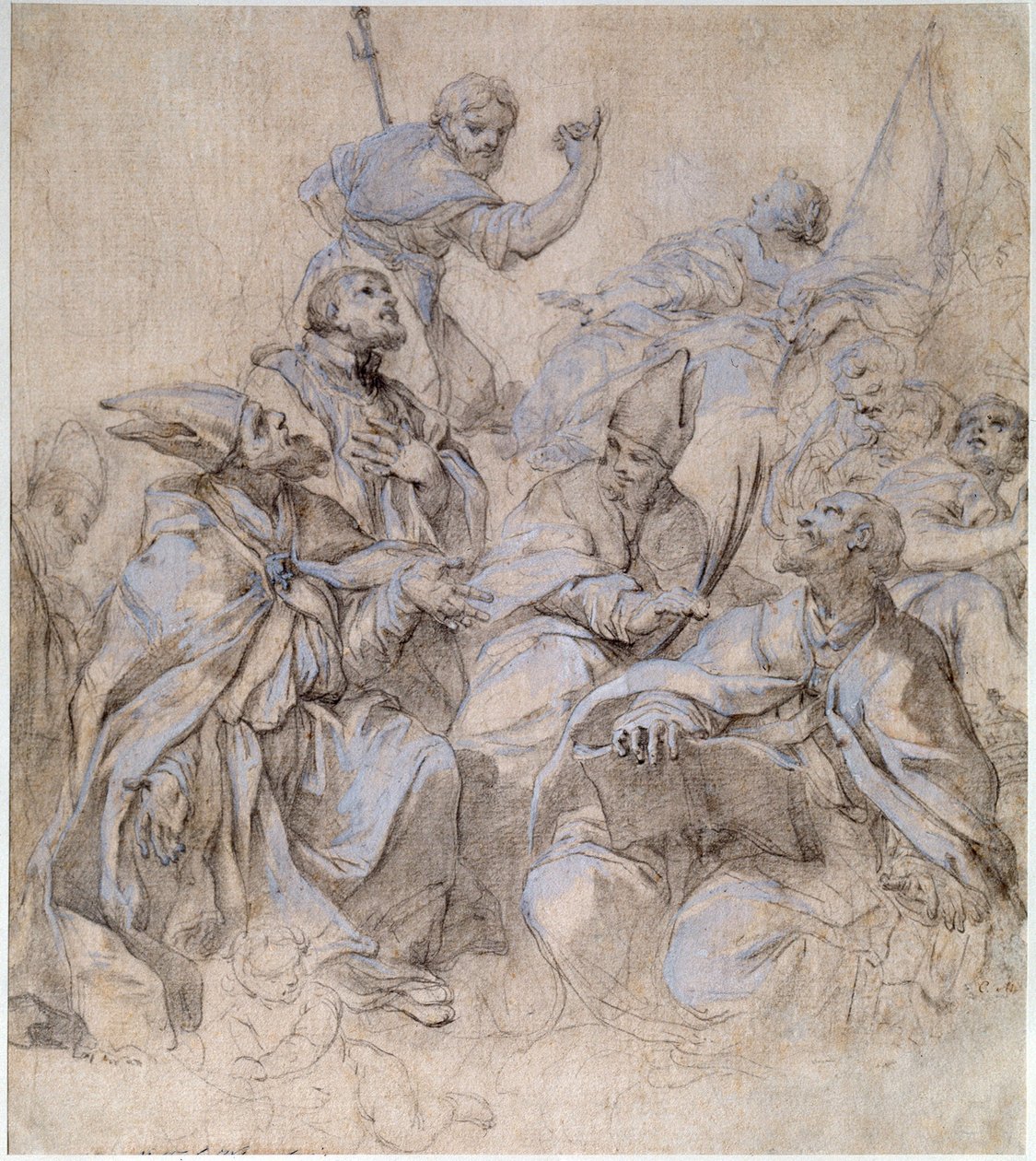Esboço de um afresco para a Igreja de Santa Maria del Popolo em Roma. de Carlo Maratta