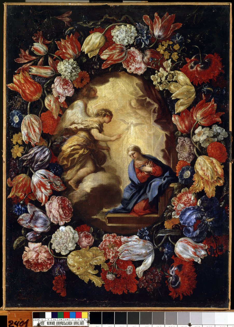 "The Annunciation with Flowers" Pintura de Carlo Maratta (1625-1713) Mikalojus Konstantinas Ciurlionis Museum of Fine Arts, Kaunas, Lituânia de Carlo Maratta or Maratti
