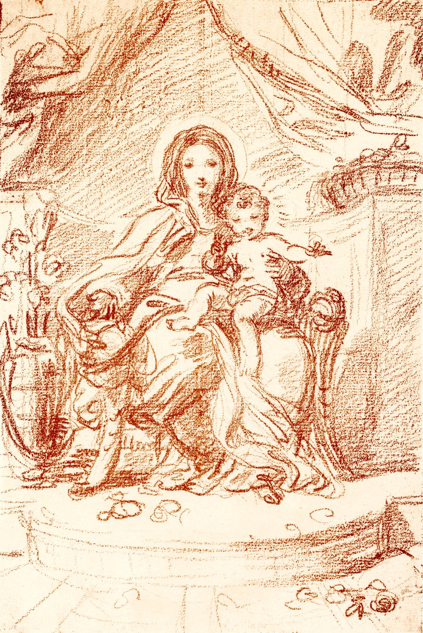 Madonna estuda de Carlo Maratta or Maratti