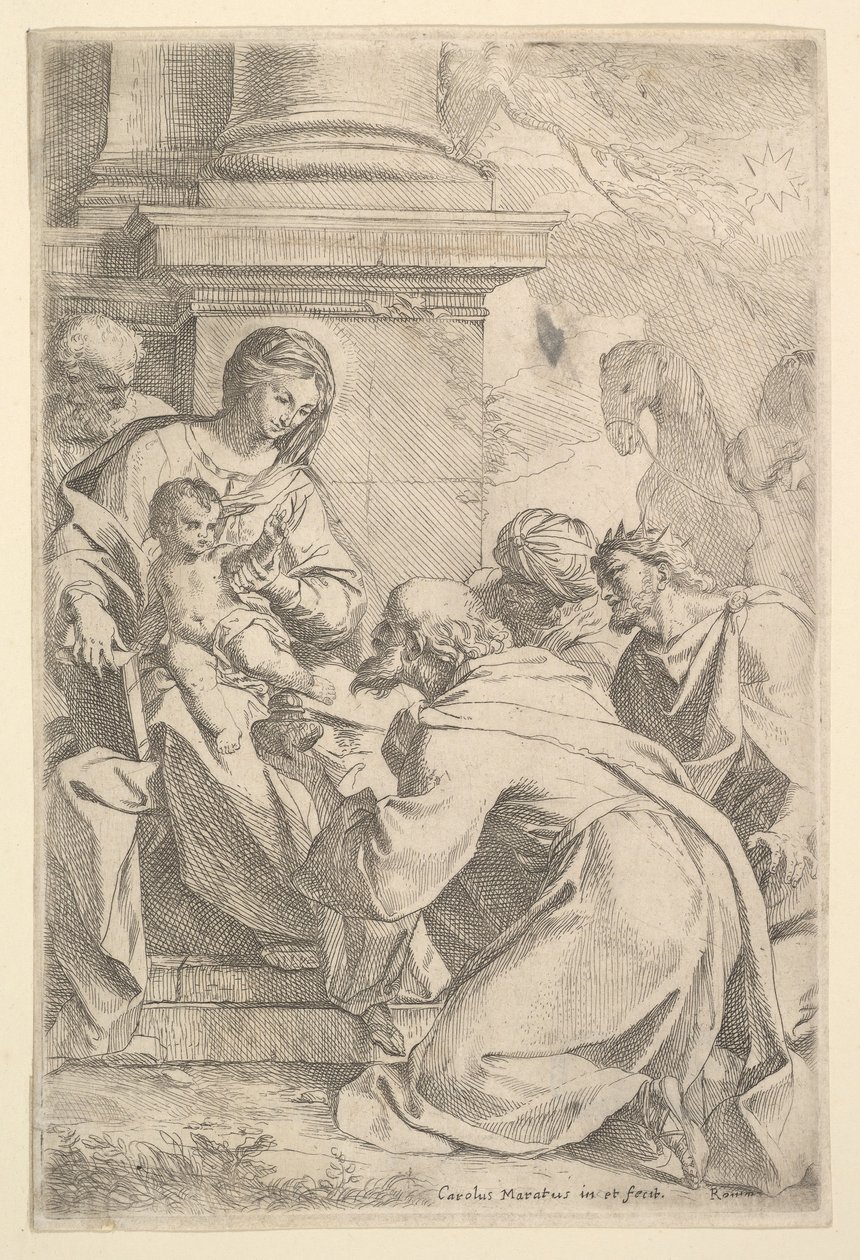 A Adoração dos Magos. de Carlo Maratta or Maratti