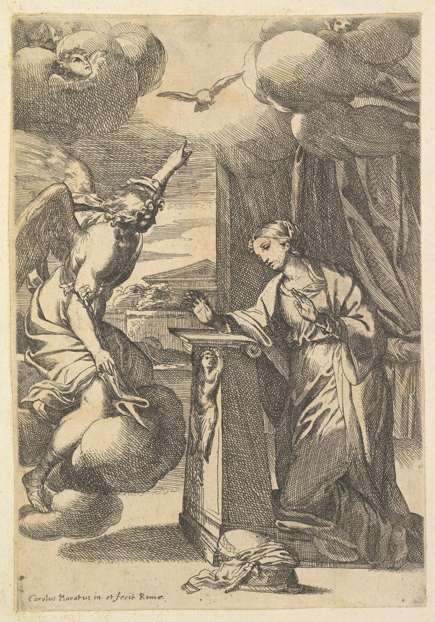 A Anunciação. de Carlo Maratta or Maratti