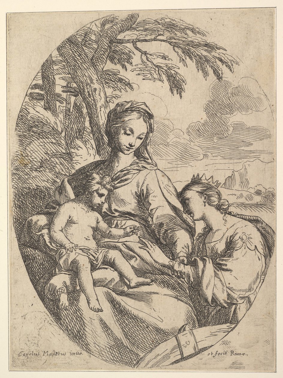 O casamento de Santa Catarina. de Carlo Maratta or Maratti