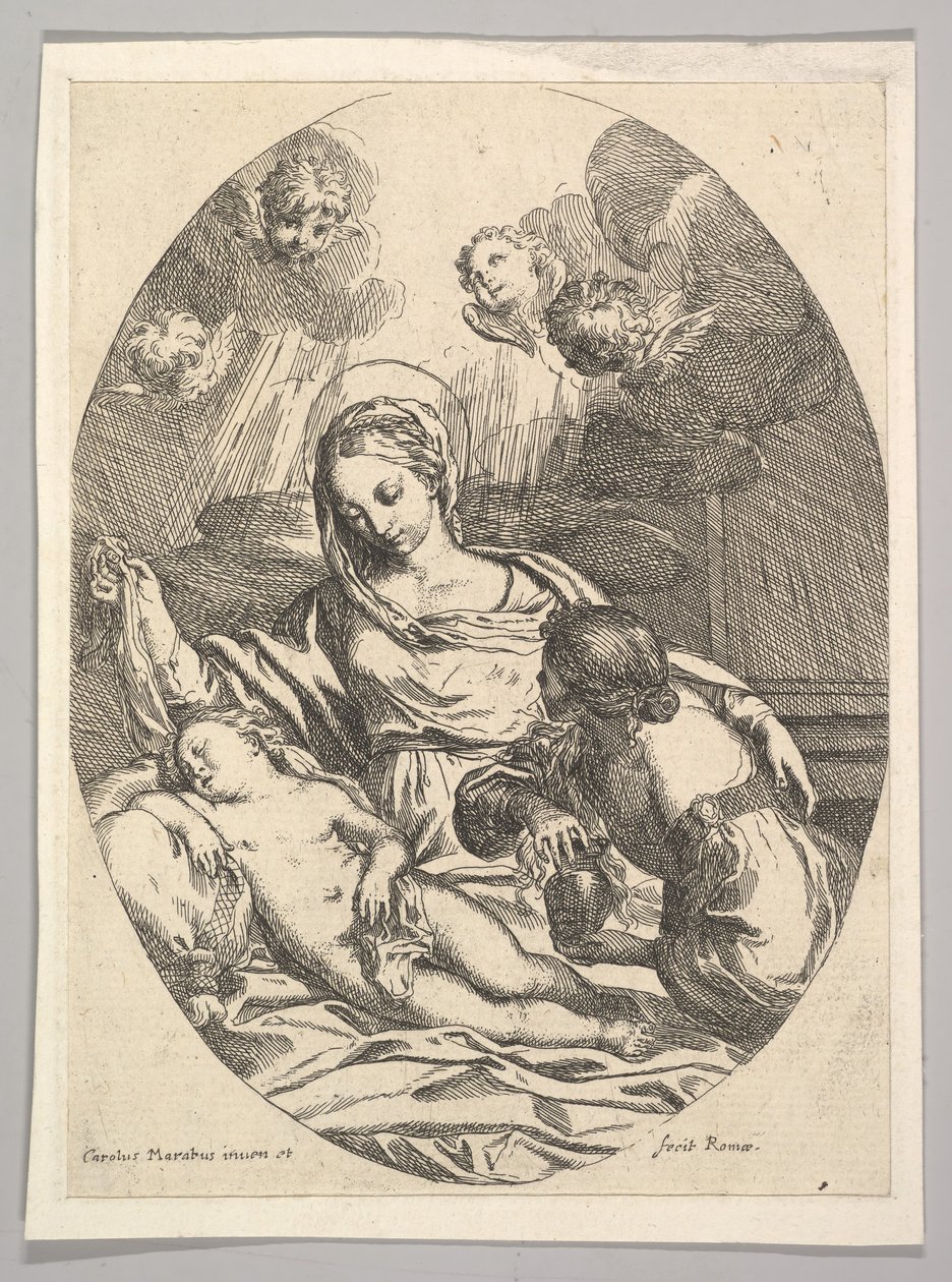 Virgem e criança com Santa Maria Madalena. de Carlo Maratta or Maratti