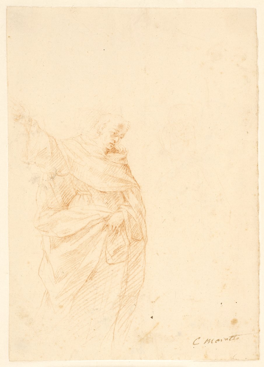 Santo clerical apontando para cima de Carlo Maratti