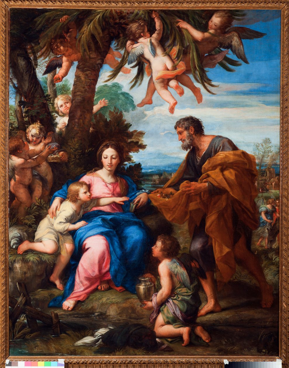 Descanso durante o voo para o Egipto Pintura de Carlo Maratti (1625-1713) de Carlo Maratti