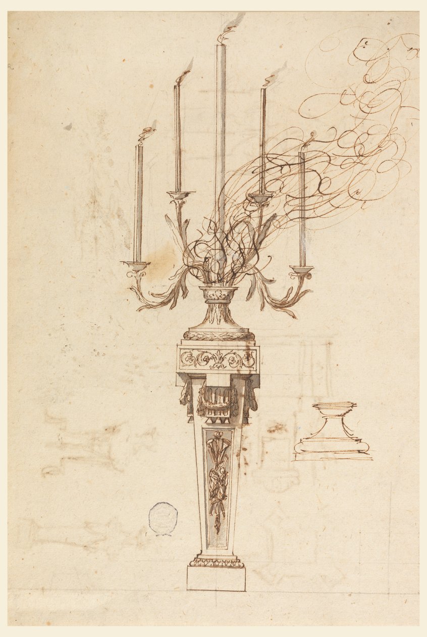 Projeto para um candelabro de Carlo Marchionni