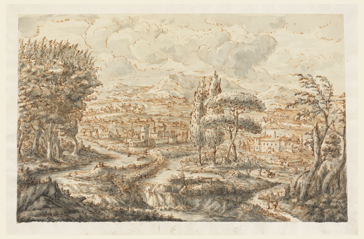 Desenho, Um Vale, 1750-70 de Carlo Marchionni