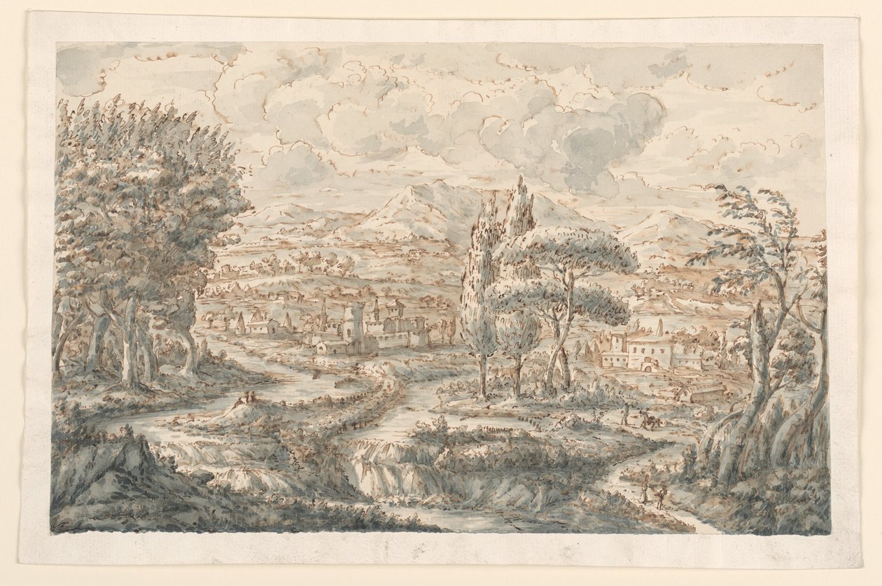 Desenho, Um Vale, 1750-70 de Carlo Marchionni