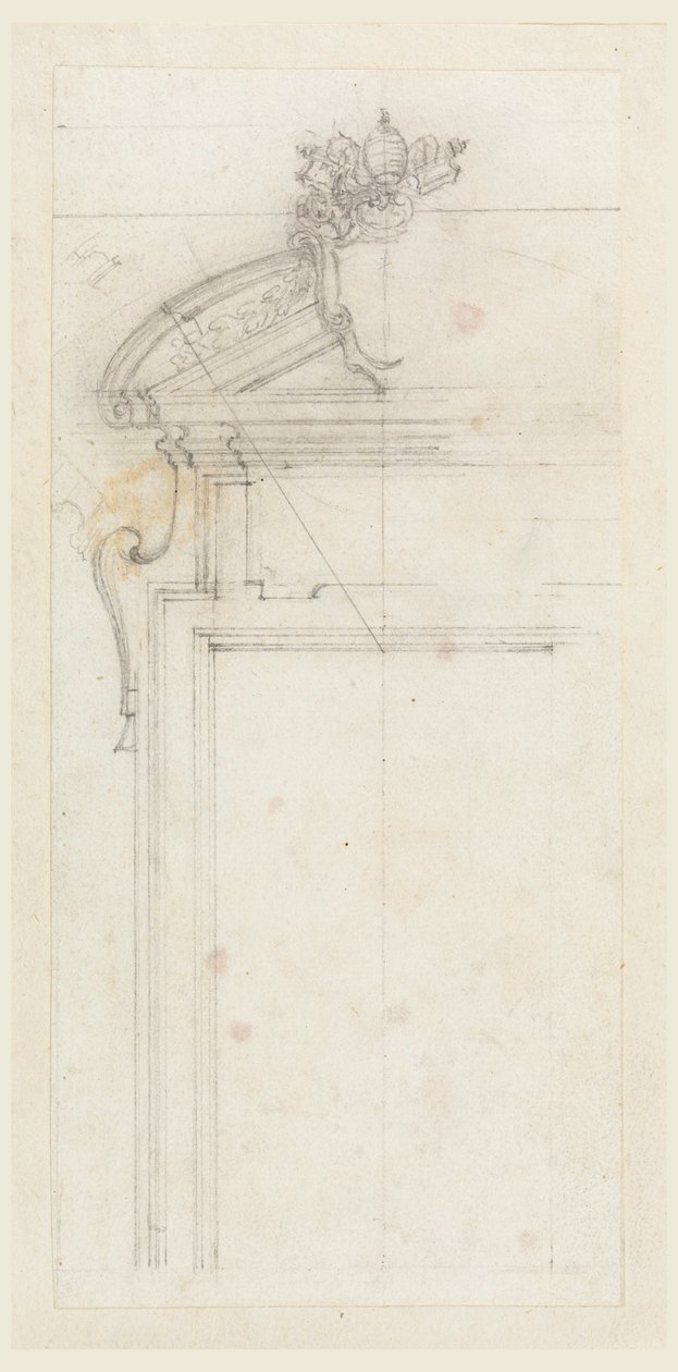 Desenho, Projeto de uma caixa de porta, 1725-50 de Carlo Marchionni