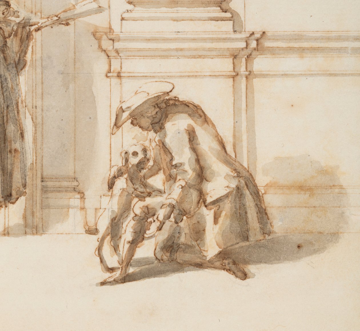 Desenho, Projeto para o Portal Norte, Grande Galeria, Villa Albani, Roma, Itália, 1755-56 de Carlo Marchionni