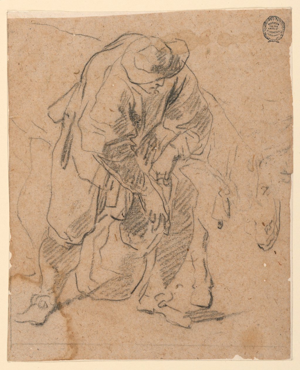 Desenho, Camponês com saco, 1728-78 de Carlo Marchionni