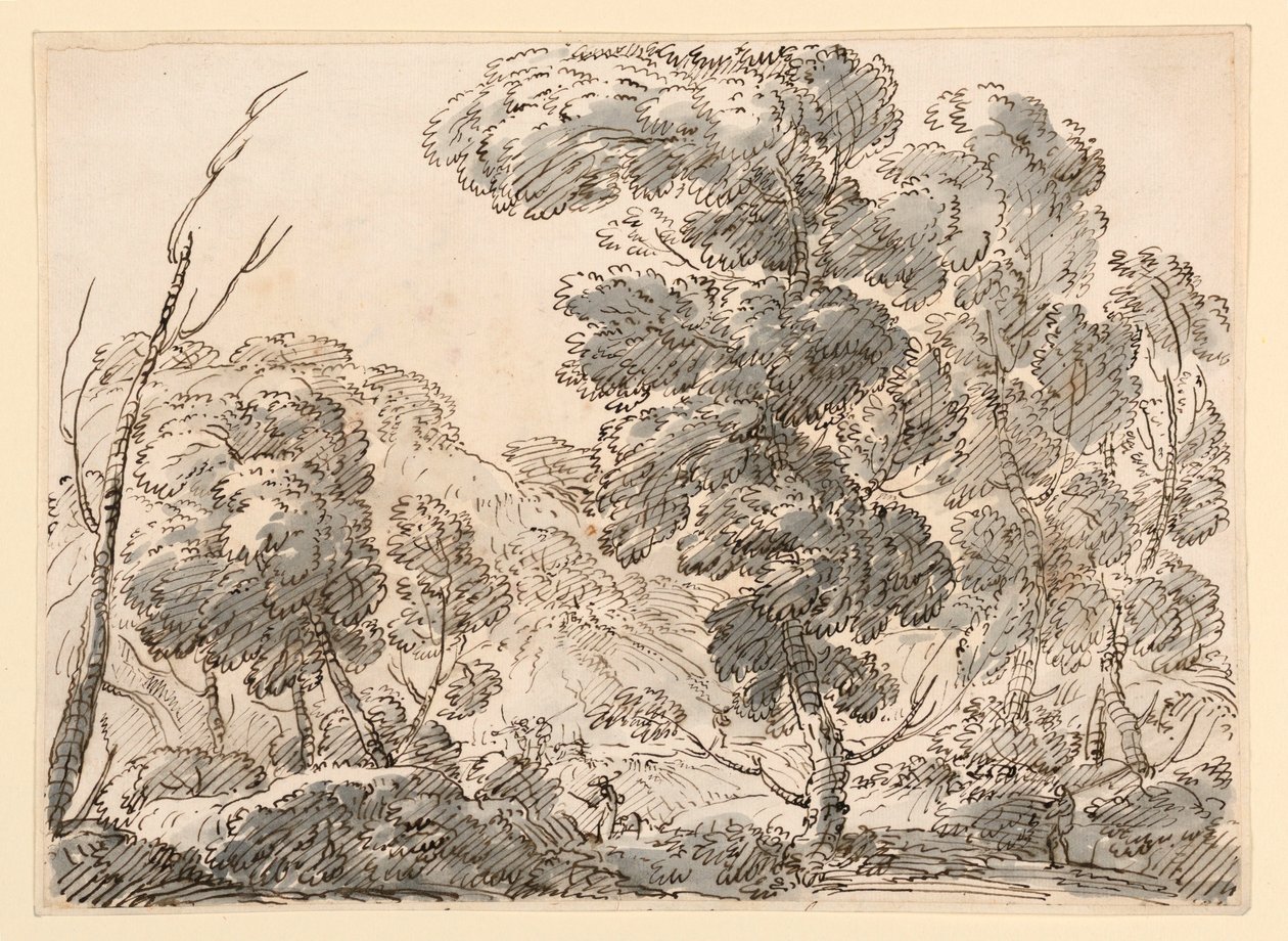 Desenho, Estrada num país montanhoso, 1770-1786 de Carlo Marchionni