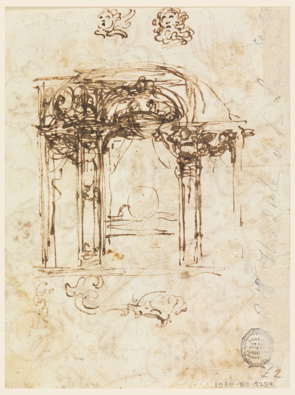 Desenho, Estudos de cabeças, 1760-80 de Carlo Marchionni