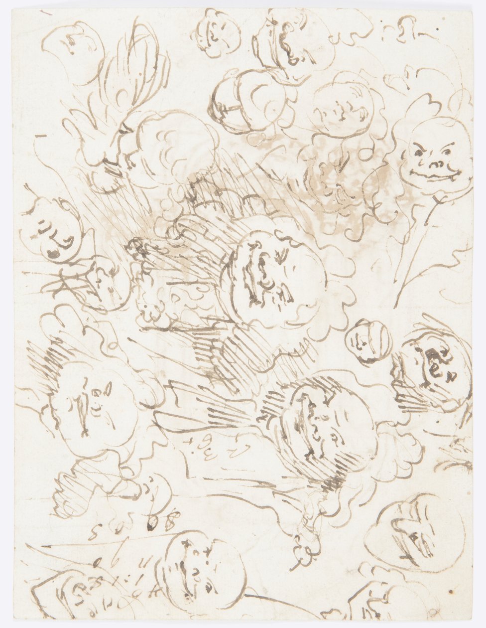 Desenho, Estudos de cabeças, 1760-80 de Carlo Marchionni