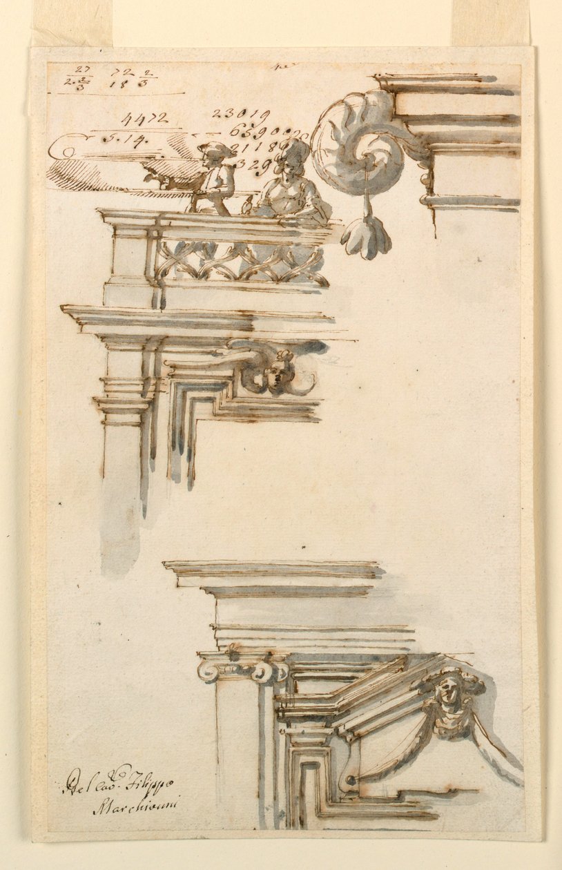 Desenho, Duas Portas, 1750-75 de Carlo Marchionni