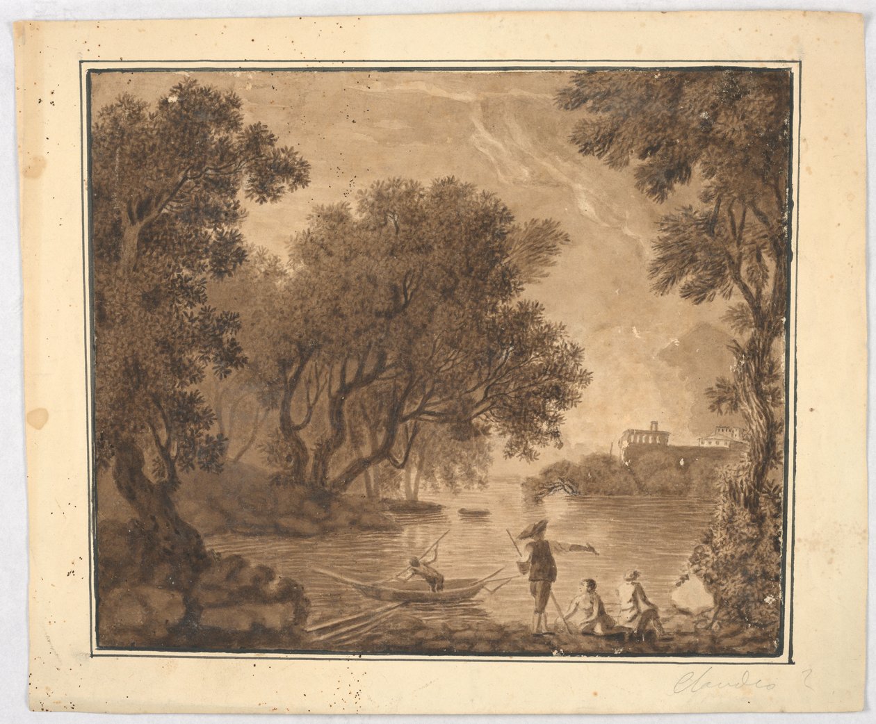 Pescadores na paisagem de Carlo Marchionni